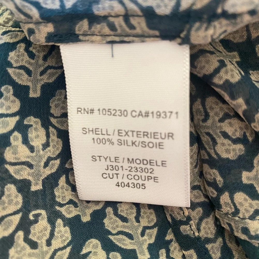 Joie Elegant Silk Blue Floral Women's Top M - Picture 8 of 10